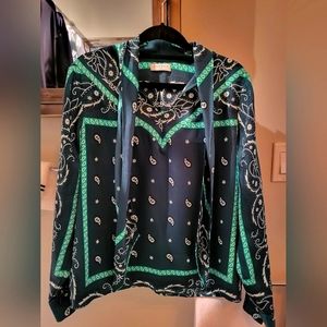 Sandro Green Paisley Blouse